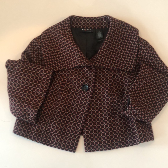 Vintage Axcess by Liz Claiborne cropped mod woven jacket - Picture 3 of 5